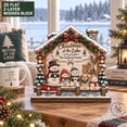Christmas Block, Lake House Family Scene Wooden Tabletop Display for ...
