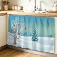 thumbnail image 1 of Christmas Blue Cabinet Curtain 32"Wx55"L, Dustproof Pantry Door Curtain with Self Adhesive Tape, Cardinal Birds Winter Snowy Tree Tall Storage Cover Privacy Drape for Bathroom Kitchen Laundry Room, 1 of 9