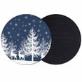 thumbnail image 1 of Christmas Blue Coasters Set of 2, Absorbent Coasters for Drinks, White Xmas Tree Elk Winter Snowflake Coaster for Desk Coffee Table Protection, Home Decor House Warming Gifts 4", 1 of 8