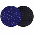 thumbnail image 1 of Christmas Blue Coasters Set of 2, Absorbent Coasters for Drinks, Winter Snowflakes Xmas Retro Coaster for Desk Coffee Table Protection, Home Decor House Warming Gifts 4", 1 of 8