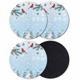 thumbnail image 1 of Christmas Blue Coasters Set of 4, Absorbent Coasters for Drinks, Xmas Snowman Pine Branch Cardinal Bird Snowflake Coaster for Desk Coffee Table Protection, Home Decor House Warming Gifts 4", 1 of 8