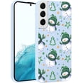 thumbnail image 1 of Christmas Blue Print Phone Case for Samsung Galaxy S21 FE 5G 6.4", with Aesthetics Pattern Design Soft TPU Silicone Xmas Cases, Shockproof Bumper Protector Camera Girls Women Cover, Snowman, 1 of 6