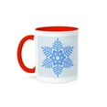 thumbnail image 1 of 3dRose, Christmas Blue Snowflake- Holiday Art, 15oz Two-Tone Red Mug, 1 of 7