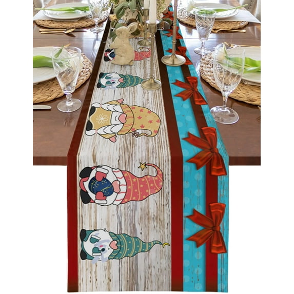 Christmas Blue Snowflake Texture Table Runner ration Home r Dinner Table ration Table r