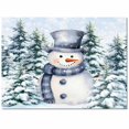 thumbnail image 1 of Christmas Blue Snowman Area Rug 2.7x5ft Winter Snow Scene Pine Tree Forest Bird Non-Slip Washable Square Rugs Soft Felt Indoor Floor Mat for Bedroom Kitchen Living Room Bathroom, 1 of 8