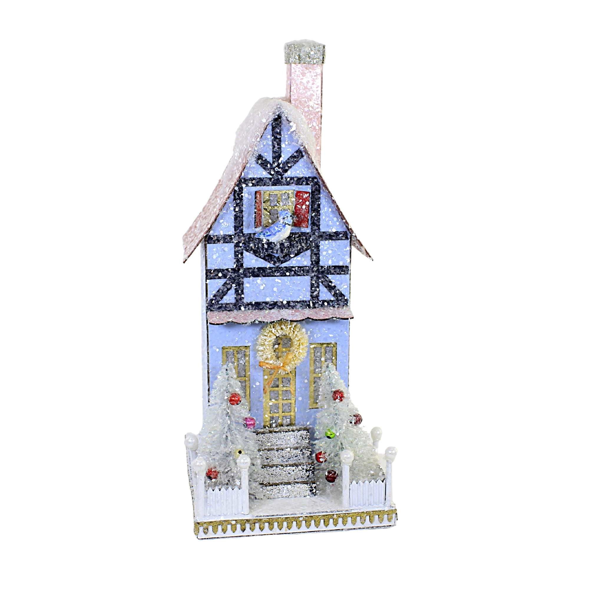 Bluejay Manor 14.5 Inch Light-Up Retro Christmas Village House