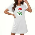 thumbnail image 1 of Christmas Bnwani Womens Nightgowns Oversized Crew Neck Short Sleeve Printed Blue Size S-XXL, 1 of 3