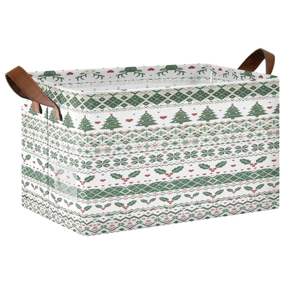 Christmas Bohemian Style Foldable Storage Large Fabric Storage Baskets Organizer Storage Bins with Handles for Shelves