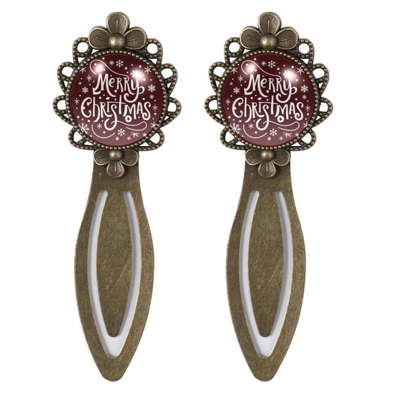 Christmas Book Accessories: Vintage Copper-Colored Lace Bookmarks - Stainless Steel Material - Gifts for Book Lovers and Readers