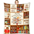 thumbnail image 1 of Christmas Book Lovers Gifts Reading Blanket, Book Club Gifts for Women 60 x 50" Book Blankets for Librarian Readers Bookworm Blankets Throws for Xmas Book Lovers Gifts, 1 of 6