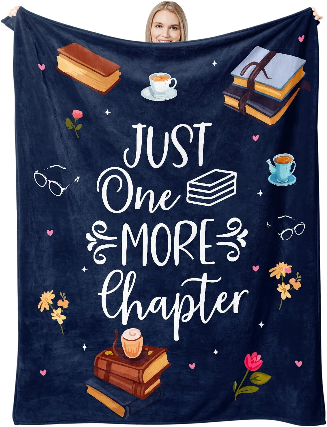 Christmas Book Lovers Gifts Teacher Gifts for Women Men Book Lover Throw Blanket Birthday Gift for Women Librarian Birthday Gift for Friends 60" x50