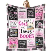 Christmas Book Lovers Gifts for Women, Bookish Gifts for Book Lover Women, Book Club Gifts for Readers Throw Blankets 60 x 50, Xmas Book Lover Gifts for Reading Lovers/Librarian/Bookworm/Book Nerd