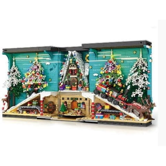 Christmas Book Nook Modular Building Block Christmas Scene Decoration Display Great for Adults and Teens.