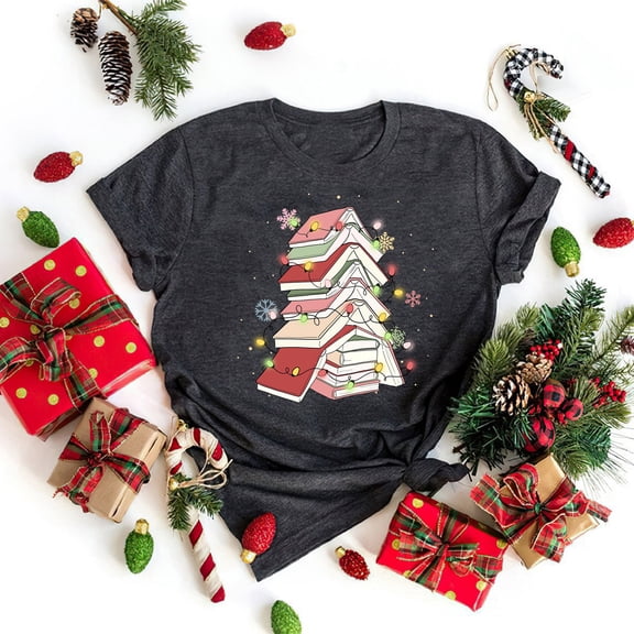 Christmas Books Shirt, All Booked For Christmas Shirt, Reading Book Christmas Tree Shirt,
