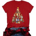 thumbnail image 1 of Christmas Books Tree T-Shirt Women Teachers Love Reading Xmas Gift Tee School Christmas Holidays Casual O-Neck Tshirts, 1 of 6