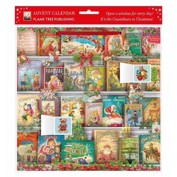 Christmas Bookshelf Advent Calendar (with Stickers), (Paperback)