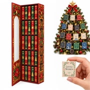 Christmas Bookshelf Countdown, Advent Calendar 25 Mini Books, Seasonal Gift for Family