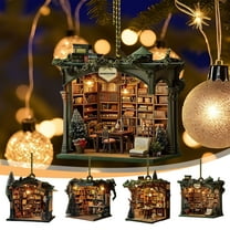 Christmas Bookstore Hanging Ornament, Book Lover Christmas Tree Ornament, Book Ornaments for Xmas Tree Book Gift, 3.15 Inch