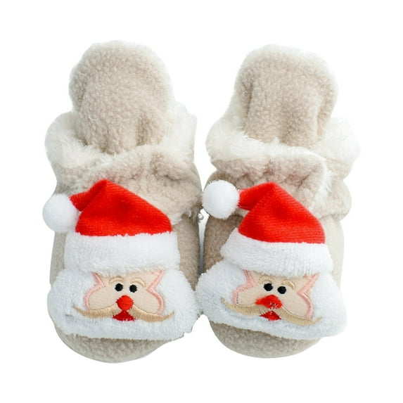Christmas Booties Soft Baby Santa Winter Warm Slippers Snow Boots Crib Shoes