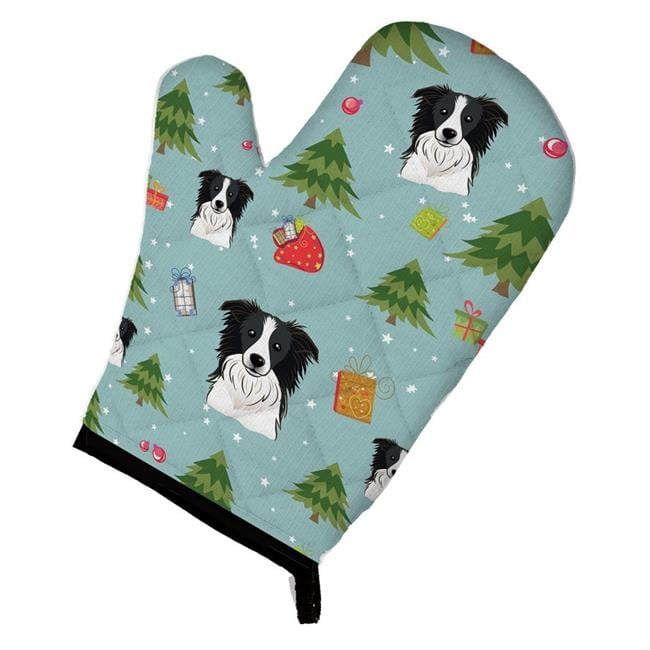 Christmas Border Collie Oven Mitt