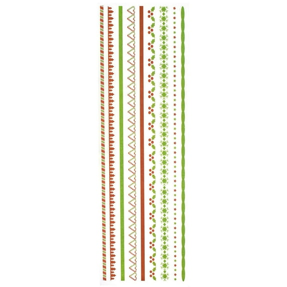 Christmas Border Strip Stickers, 11-1/2-Inch, 9-Piece