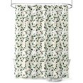 thumbnail image 1 of Christmas Botanical Long Shower Curtain Set, Waterproof Shower Curtains for Bathroom, Green Xmas Leaf Berry Washable Fabric Cloth Bath Curtain for Bathtub Decoration with Hooks 72x84 Inches, 1 of 6