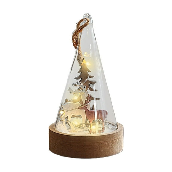 Christmas in a Bottle Glass Lamp – Lighted Snow Scene Table Decoration with Built-In LED – No Battery Required Holiday Light for Home, Shelf, Tabletop, Christmas Décor
