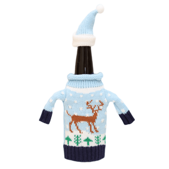 Christmas Bottle Knitted Sweater Covers Set