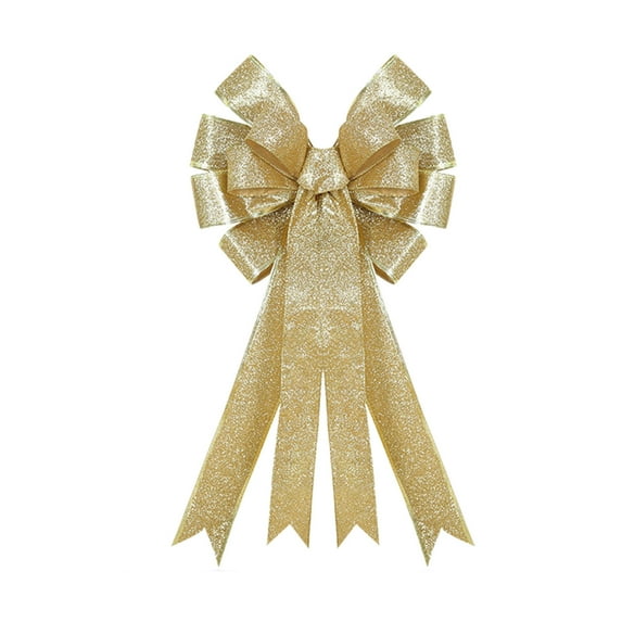 Christmas Bow, Christmas Tree Bows,Glitter Decor Xmas Decorations Indoor Outdoor Bows for Wreaths Stairs Railing Fireplace Present Xmas Party Supplies
