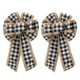 thumbnail image 1 of Christmas Bow Christmas Wreath Bow, 2 Pcs Natural Burlap Tree Topper Bows  for Christmas Tree Crafts DIY Bow Decoration, 11.8 * 7 Inch, 1 of 5