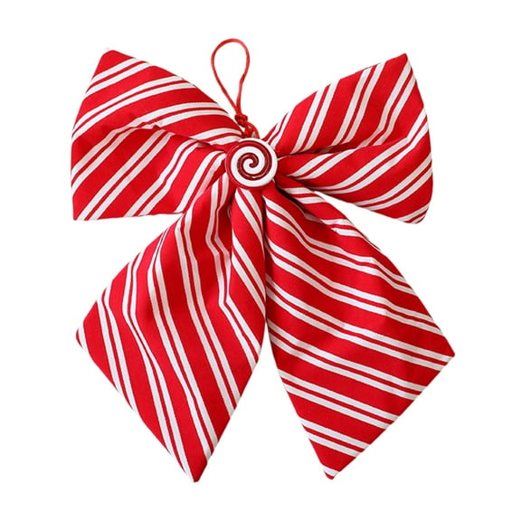 Christmas Bow, Christmas Wreath Bow, Pre Tied Bow for Christmas Tree Garland and Outdoor Door Decoration, Red Polyester Fabric 25x25cm