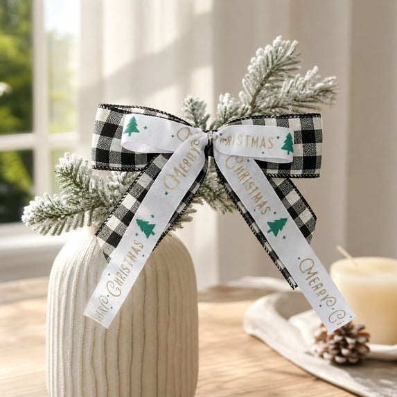 Christmas Bow Decoration, Festive Tree Hanging Ornament for Party Ambiance
