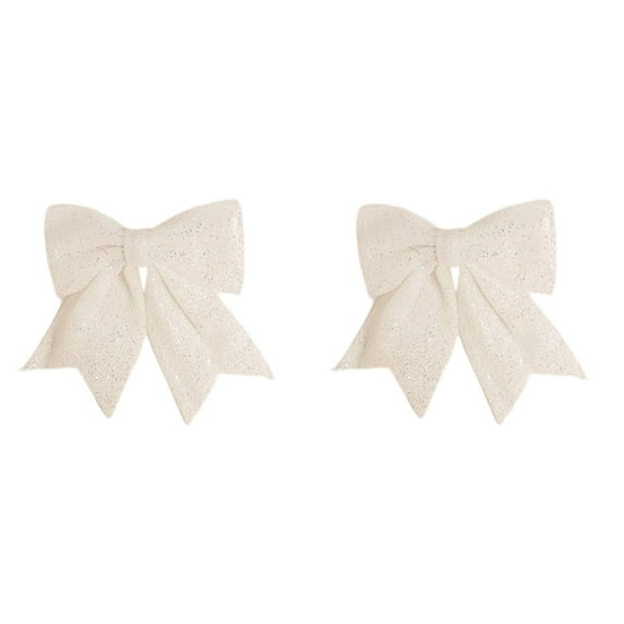 Christmas Bow Decorations Sequin Wreath Bows Christmas Tree Topper Glitter Bow Ties Xmas Decorative Bows for Home Indoor Outdoor Party Supplies and Holiday Decorations, 17*20CM