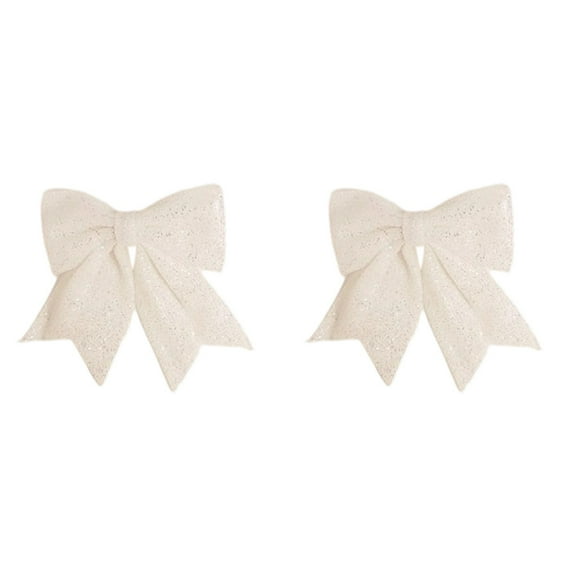 Christmas Bow Decorations Sequin Wreath Bows Christmas Tree Topper Glitter Bow Ties Xmas Decorative Bows for Home Indoor Outdoor Party Supplies and Holiday Decorations, 17*20CM