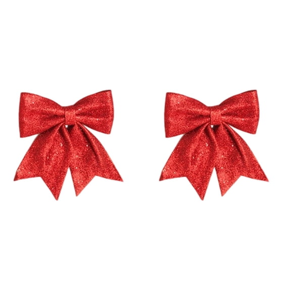 Christmas Bow Decorations Sequin Wreath Bows Christmas Tree Topper Glitter Bow Ties Xmas Decorative Bows for Home Indoor Outdoor Party Supplies and Holiday Decorations, 29x35cm