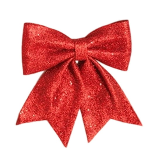 Christmas Bow Decorations Sequin Wreath Bows Christmas Tree Topper Glitter Bow Ties Xmas Decorative Bows for Home Indoor Outdoor Party Supplies and Holiday Decorations, 29x35cm