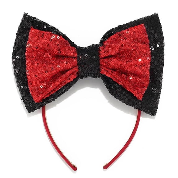Christmas Bow Headbands Gold Sequins Bow Hairband Xmas Hair Band Bow Christmas Headbands Glitter Bowknot Headwear Hair Accessories for Women and Girls