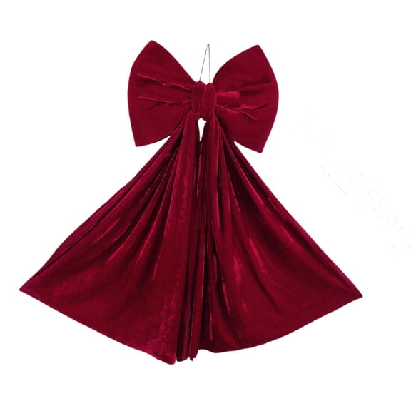 Christmas Bow Large Velvet Decoration Red Tree Topper Velvet Material for Home Window and Indoor Outdoor Use