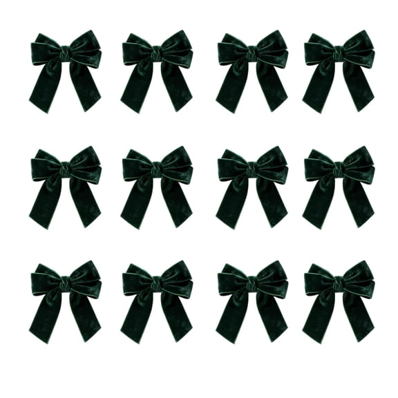 Christmas Bow Napkin Rings Set of 12, Fabric Napkin Buckles, Holiday Table Decor for Christmas Dinner Party or Festive Gatherings