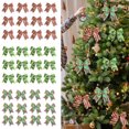 thumbnail image 1 of Christmas Bow Ornaments 12PCS 5.9 Inch Green Elf Candy Cane Ribbon Bows with Hanging Loops for Xmas Tree Wreath Gift Wrapping Holiday Party Decor, 1 of 6