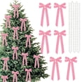 thumbnail image 1 of Christmas Bow Ornaments 12PCS Velvet Ribbon Bows 4.33 x 8.66 Inch with Hanging Loops for Xmas Tree Wreath Gift Wrapping Holiday Party Decor, 1 of 8