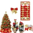 thumbnail image 1 of Christmas Bow Ornaments, 12Pcs Mini Bows for Tree Decor, Red Velvet Gift Bows, Holiday Wreath Decorations, Festive Bow Tie-ons, DIY Christmas Craft Supplies, 1 of 7