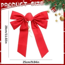 Christmas Bow, Red Christmas Ribbon Bows, Looped Waterproof Velvet, Indoor/Outdoor use, for Xmas Wreath Holiday Party Favors, Gift Wrapping and Xmas Tree Decoration 11X9.8 inch
