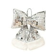 thumbnail image 1 of Christmas Bow Sequin Christmas Tree Bow Creative Wreath Bow Luxury Xmas Tree Ribbon for Xmas Tree Decoration 1PCS (Silver, Medium), 1 of 5