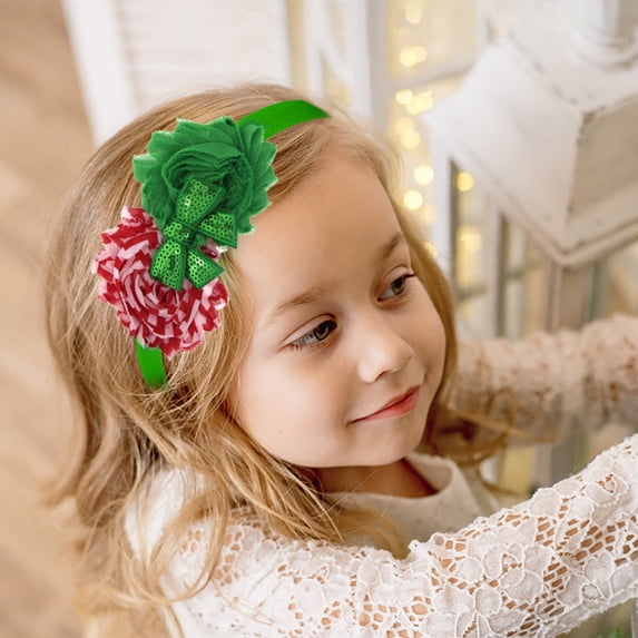 Christmas Bow Stretch Headband for Children Elastic Baby Headband for Holidays and Celebrations