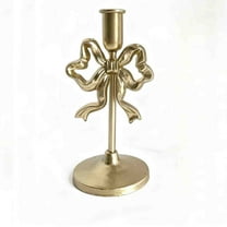 Christmas Bow Taper Candle Holders, Christmas Candlestick Holders with Bow, Xmas Candle Holder Vintage Decorative for Table Centerpiece Mantel Decor Holiday Housewarming Gifts