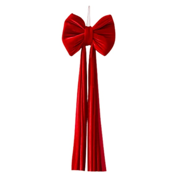Christmas Bow Tree Topper Giant Velvet Red Bow Extra Large 80cm Size Holiday Home Room Decor for Christmas
