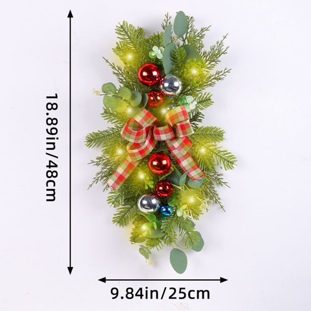 Christmas Bow Upside Down Tree Garland Staircase Christmas Decoration