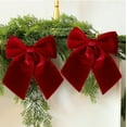 thumbnail image 1 of Christmas Bow Wreath Decor Pre-Tied Polyester Accent for Tree Door Garland Winter Festive Display(Wine,A), 1 of 6
