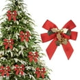 thumbnail image 1 of Christmas Bow for Tree and Wreath Decoration, Made of Durable Polyester Fabric, Compact Size for Easy Hanging and Festive Holiday Decor, 1 of 6